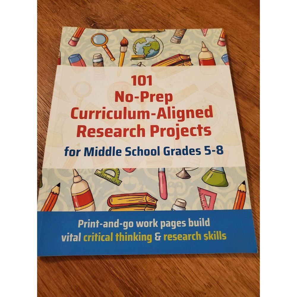 101 No-Prep Curriculum Aligned Research Projects Middle School Grades 5-8 Book